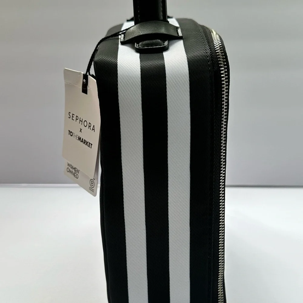 Sephora X ToTheMarket Black Cosmetic Bag NWT